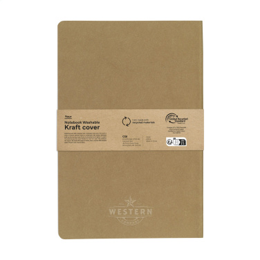 Logotrade corporate gifts photo of: Paper Notebook GRS Washable Kraft Cover A5