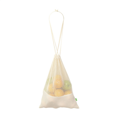 Logo trade promotional gifts image of: Natura Organic GOTS Mesh Bag (120 g/m²) fruit bag