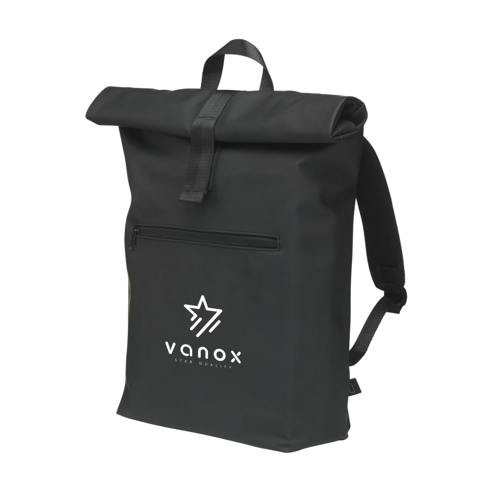 Logo trade promotional merchandise photo of: Lennon Roll-Top Recycled Backpack