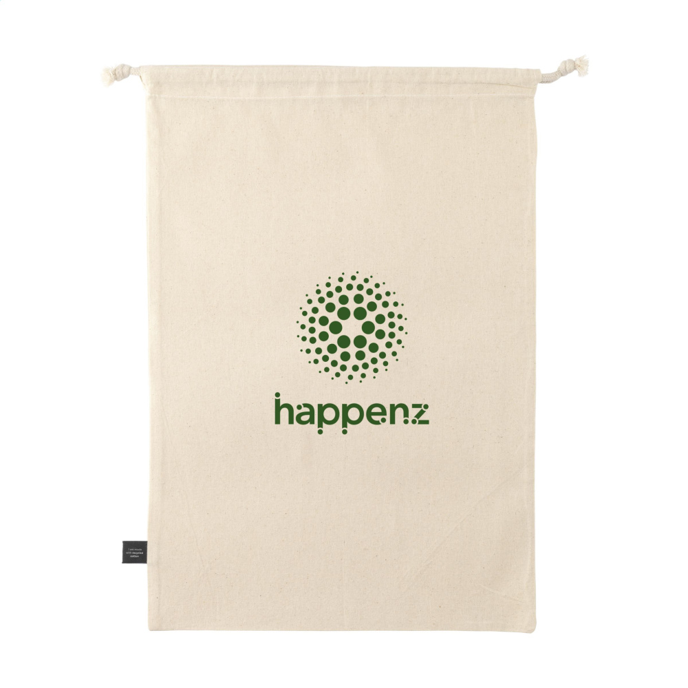 Logo trade promotional item photo of: Gift Pouch Natural GRS Recycled Cotton (150 g/m²) L