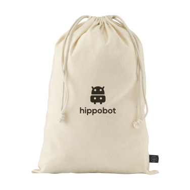 Logotrade advertising product image of: Gift Pouch Natural GRS Recycled Cotton (150 g/m²) L
