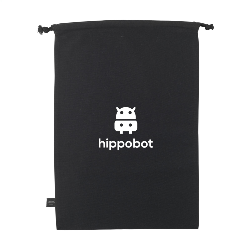 Logo trade promotional merchandise picture of: Gift Pouch GRS Recycled Cotton (150 g/m²) L