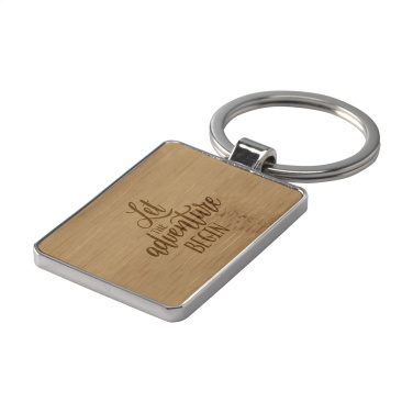 Logo trade promotional gift photo of: Bamboo Key Rectangle keyring