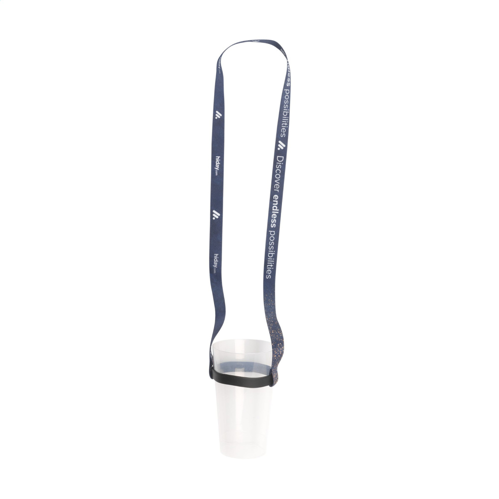 Logo trade promotional product photo of: Lanyard Sublimation RPET 1.5 cm with Cup holder