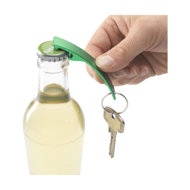 Logo trade promotional gift photo of: Alu Opener GRS Recycled keyring