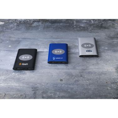 Logo trade business gifts image of: Aluminium 8000 Wireless Powerbank wireless charger