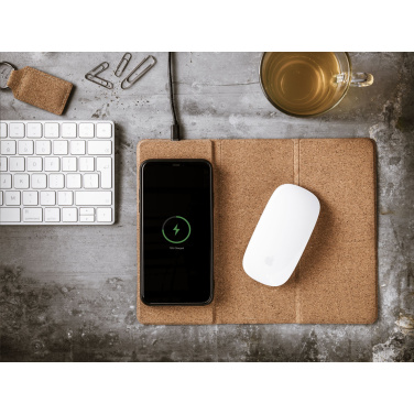 Logo trade promotional items picture of: Cork Wireless Charging Mousepad
