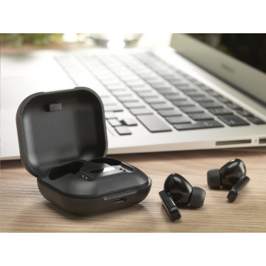 Logo trade advertising products image of: Aron TWS Wireless Earbuds in Charging Case