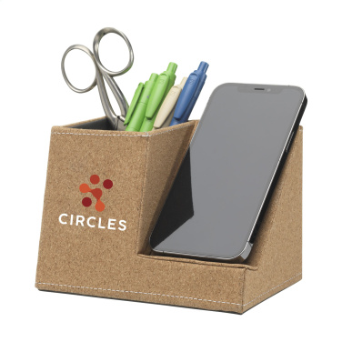 Logo trade promotional merchandise picture of: Ecork Pen Holder Wireless Charger