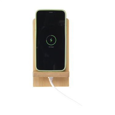Logo trade promotional merchandise picture of: Miyo Bamboo Phone Stand