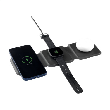 Logo trade corporate gifts picture of: TriCharge RCS  Recycled PU Wireless Charger