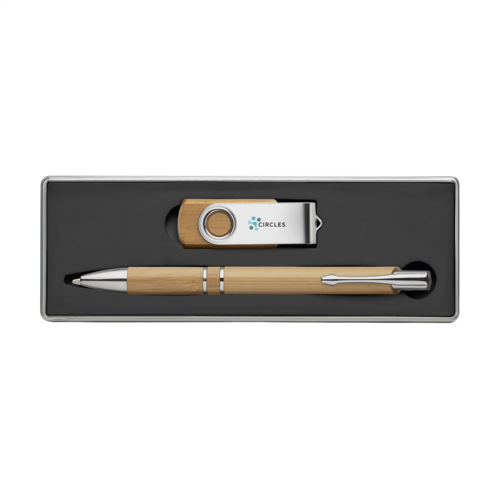 Logotrade promotional giveaway image of: Bamboo Connect Giftset 8 GB