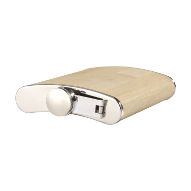 Logo trade promotional giveaways image of: Hipflask Bamboo 200 ml drinking bottle