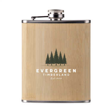 Logotrade advertising product picture of: Hipflask Bamboo 200 ml drinking bottle