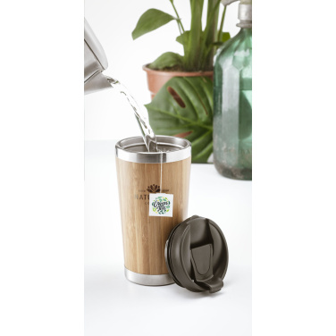 Logo trade corporate gifts picture of: Tokyo 450 ml bamboo thermo cup