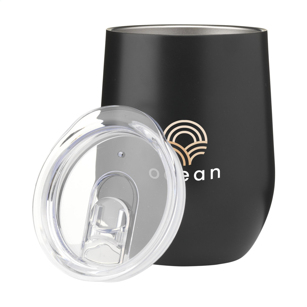 Logo trade promotional items image of: Huevo RCS Recycled Steel Cup 350 ml thermo cup