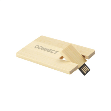 Logo trade business gift photo of: CreditCard USB Bamboo 8 GB