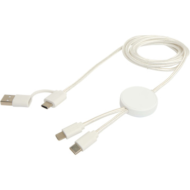 Logotrade promotional merchandise image of: Citala 5-in-1 recycled plastic 150 cm data sync and 27W fast charge cable