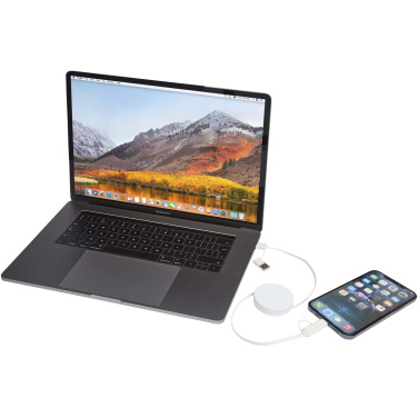 Logotrade promotional giveaway picture of: Citala 5-in-1 recycled plastic 90 cm retractable data sync and 40W fast charge cable