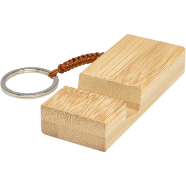 Logo trade advertising product photo of: Bosona bamboo phone holder with keychain