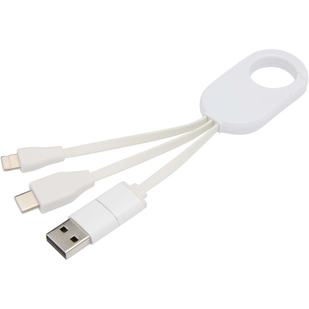 Logo trade corporate gifts image of: Troop 4-in-1 recycled plastic charging cable