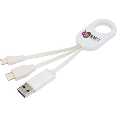 Logo trade promotional items image of: Troop 4-in-1 recycled plastic charging cable