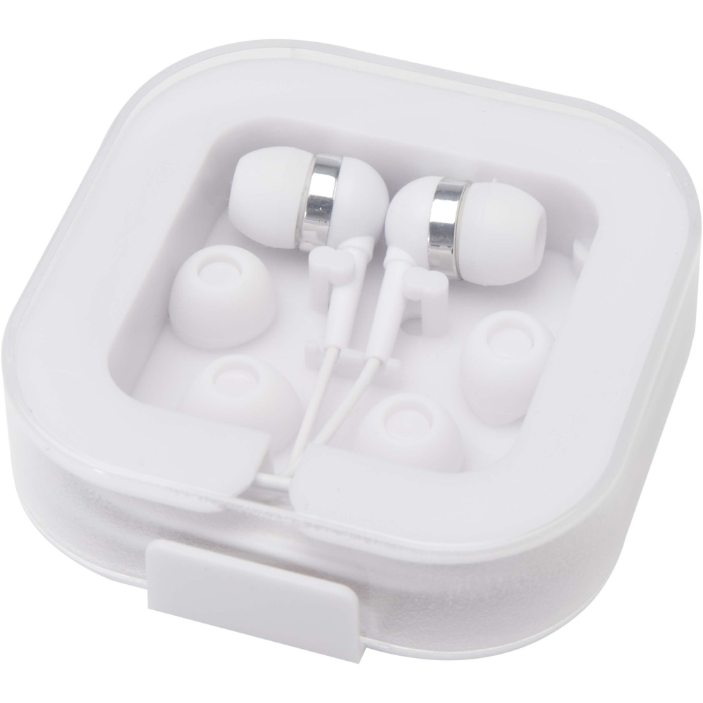 Logo trade promotional item photo of: Dofida wired Type-C earbuds with recycled plastic storage box