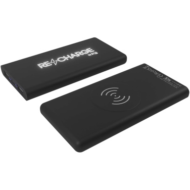Logo trade corporate gift photo of: SCX.design P40 10.000 mAh light-up wireless rubber power bank