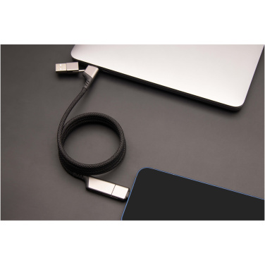 Logo trade promotional gift photo of: SCX.design C52 100W 4-in-1 rPET magnetic ultra fast charging cable 