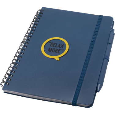 Logo trade advertising product photo of: Thalaasa A5 ocean-bound hard cover notebook with ballpoint pen (black ink)
