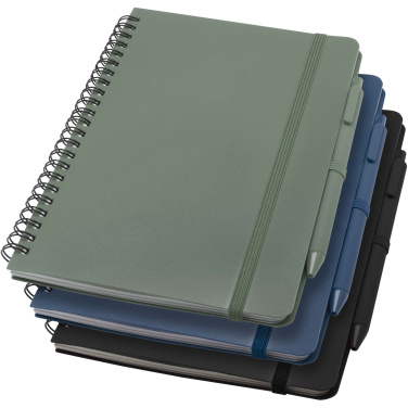 Logo trade promotional items image of: Thalaasa A5 ocean-bound hard cover notebook with ballpoint pen (black ink)