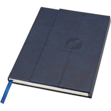 Logo trade promotional gift photo of: Alejandra A5 recycled plastic hard cover notebook