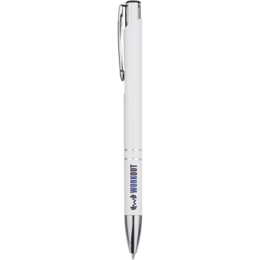 Logo trade promotional giveaways image of: Moneta recycled aluminium ballpoint pen (blue ink)