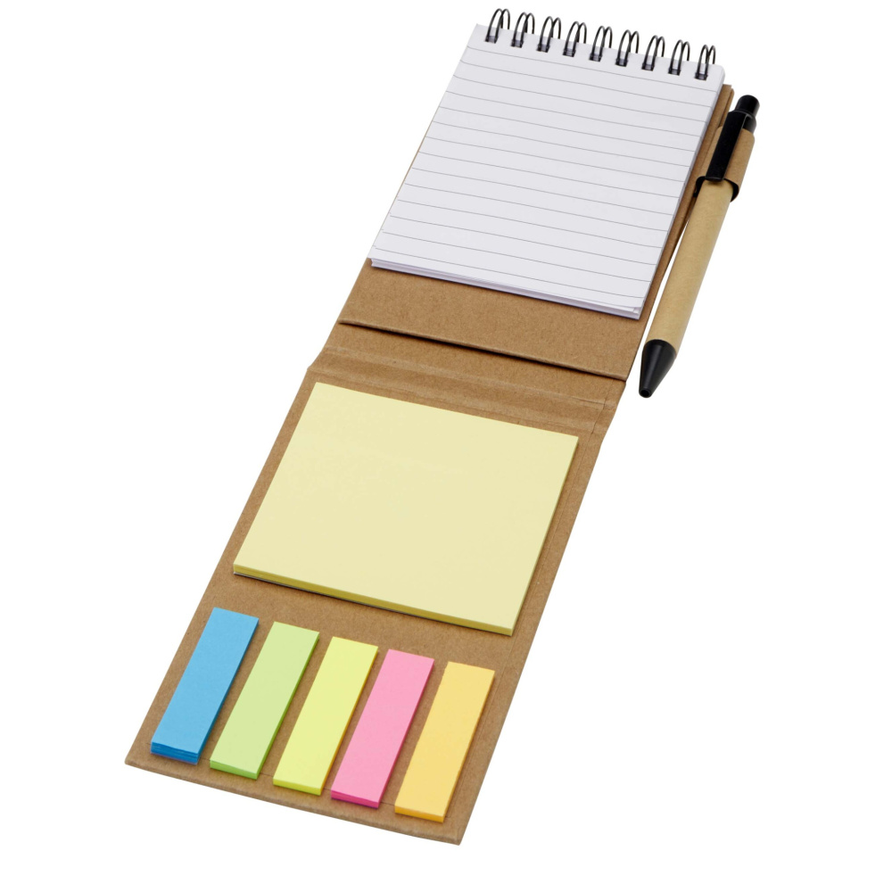 Logo trade promotional products picture of: Flipper sticky notepad with ballpoint pen (black ink)