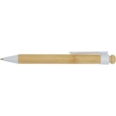 Logo trade promotional item photo of: Rattan bamboo and recycled plastic ballpoint pen (black ink)