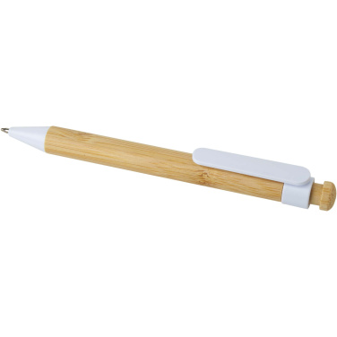 Logotrade business gift image of: Rattan bamboo and recycled plastic ballpoint pen (black ink)