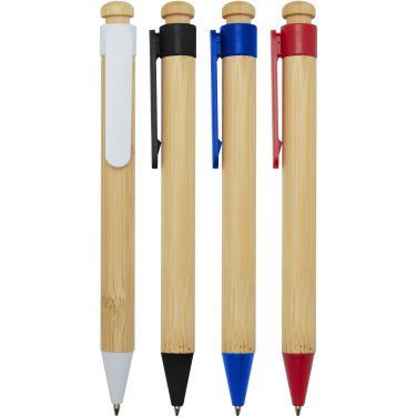 Logotrade advertising products photo of: Rattan bamboo and recycled plastic ballpoint pen (black ink)