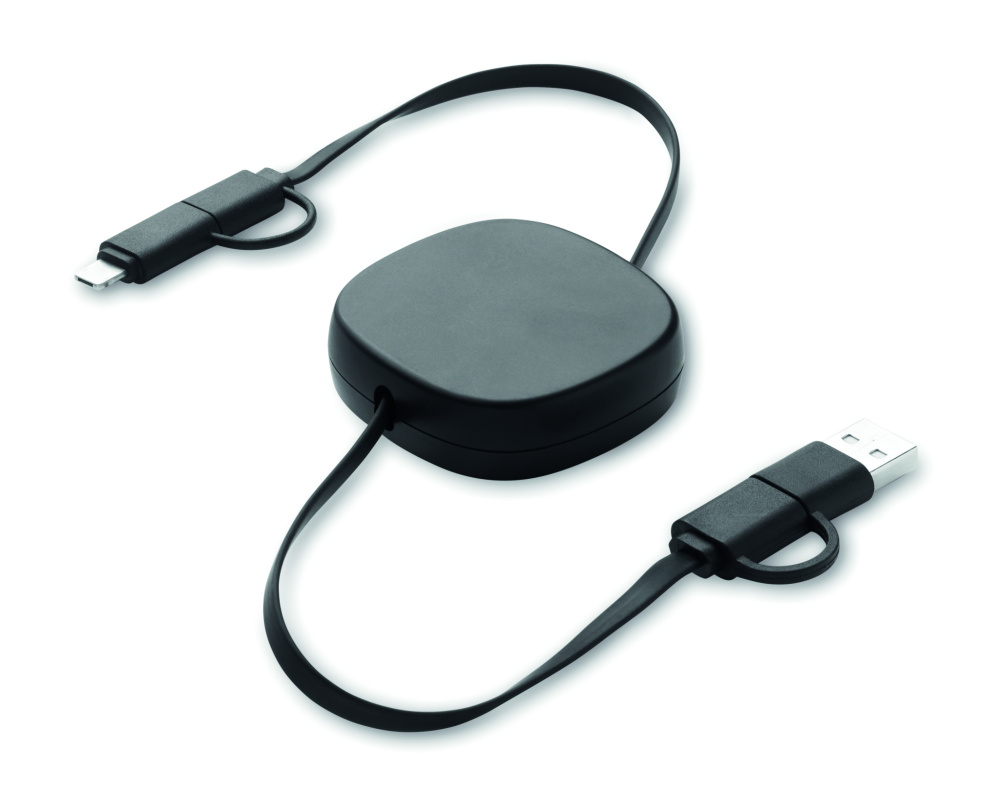 Logo trade promotional merchandise image of: 60W retractable charging cable