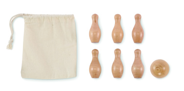 Logo trade promotional giveaway photo of: Mini pine wood bowling set