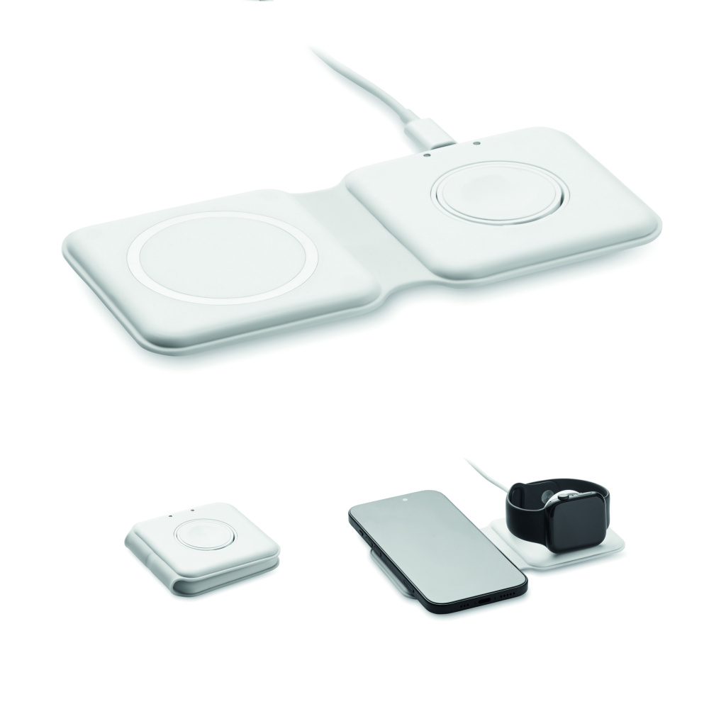 Logo trade advertising product photo of: 2 in 1 foldable charger 15W