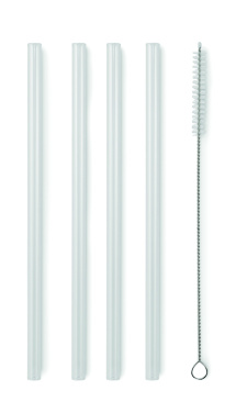 Logo trade promotional merchandise image of: 4 reusable glass straws