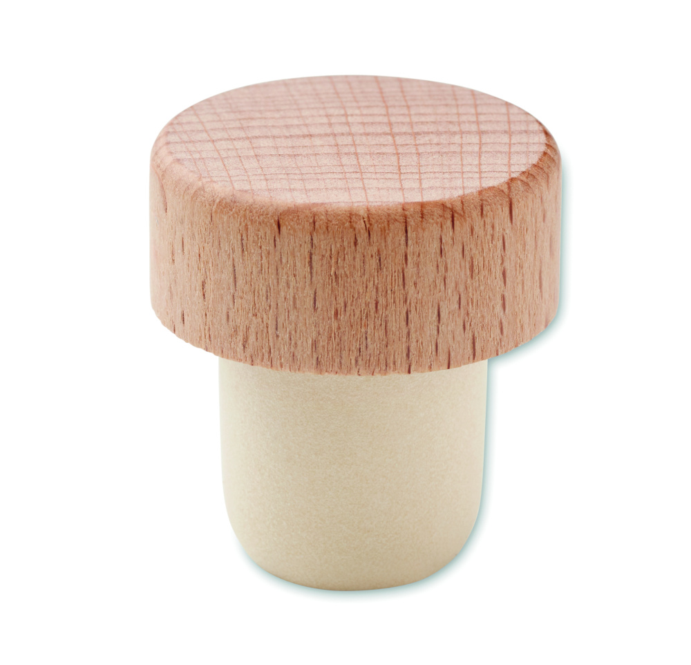 Logo trade advertising products image of: Beech wood bottle stopper