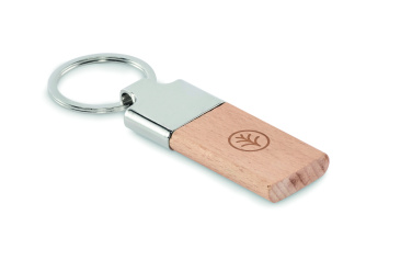 Logotrade corporate gift image of: Key ring with rubber wood