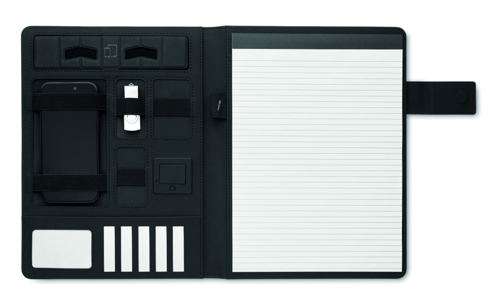 Logo trade promotional merchandise image of: A4 folder and wireless charger