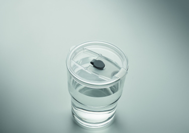 Logo trade corporate gift photo of: Glass tumbler with straw 400ml