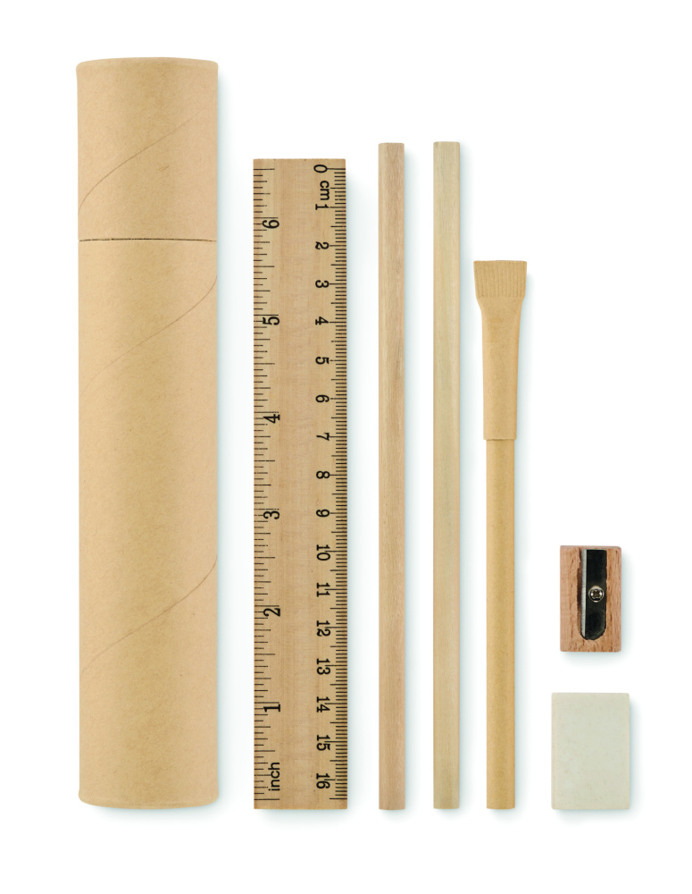 Logo trade promotional giveaways image of: Paper tube stationery set