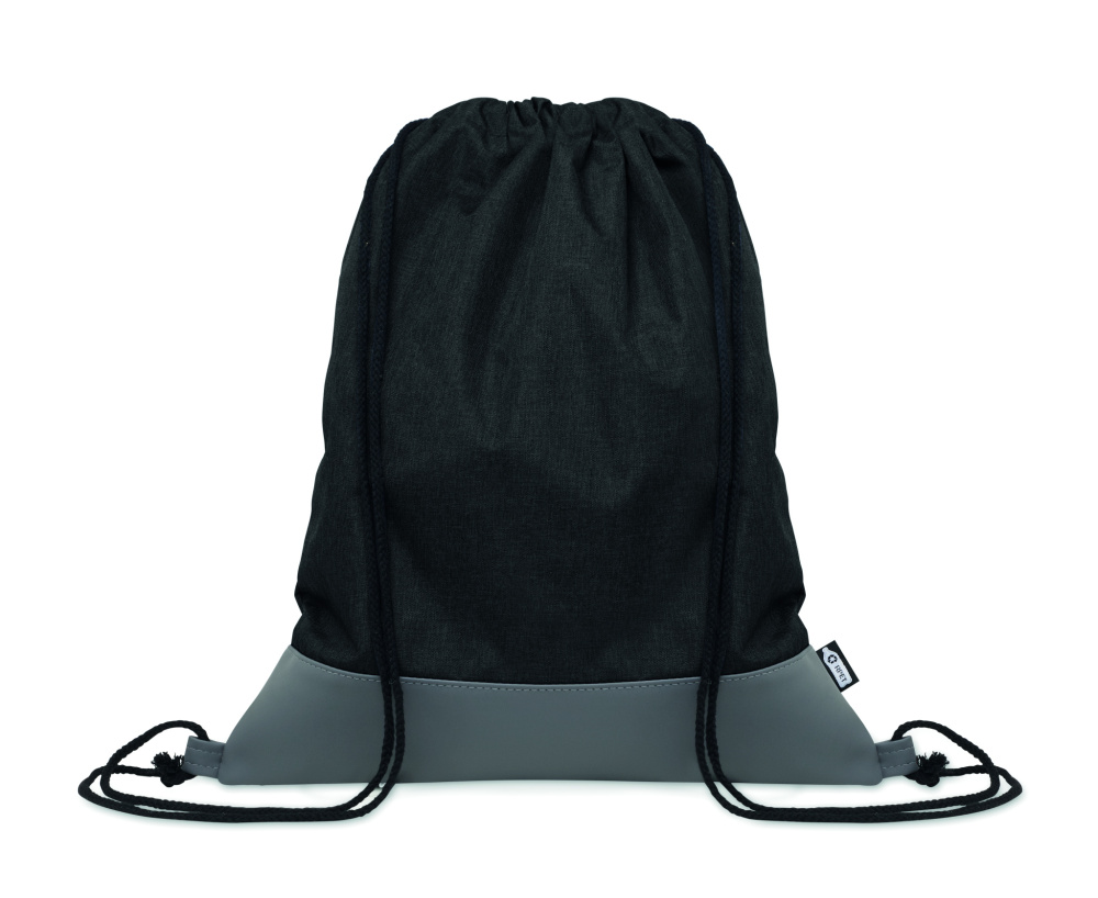 Logo trade promotional giveaways image of: RPET PU drawstring bag 2 tone