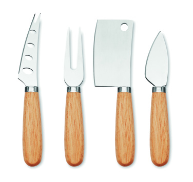 Logo trade promotional merchandise photo of: Set of 4 cheese knives