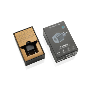 Logo trade advertising products image of: Urban Vitamin Monterey RCS recycled plastic 20W GAN charger