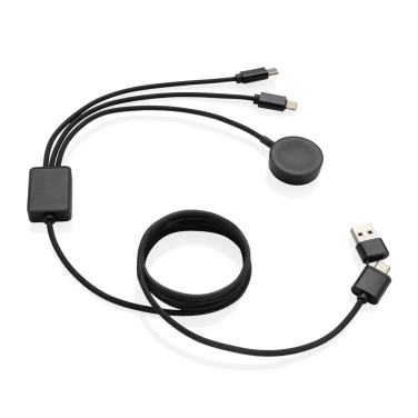 Logo trade promotional gifts image of: Terra RCS rPET 6-in-1 charging cable with watch charger